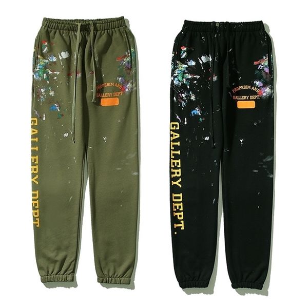 

trendy galleryes classic pants brand american fashion graffiti letters hip-hop men's women's high street legging, Black