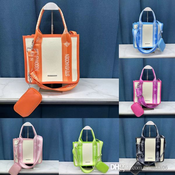 

women handbag fashion letter tote bag summer patchwork one shoulder messenger bag, Brown;gray