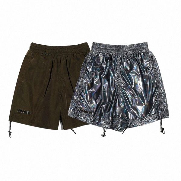 

men's shorts men's shorts women's pants we11done laser loose elastic waist welldone metal fashion casual l7vm#, White;black
