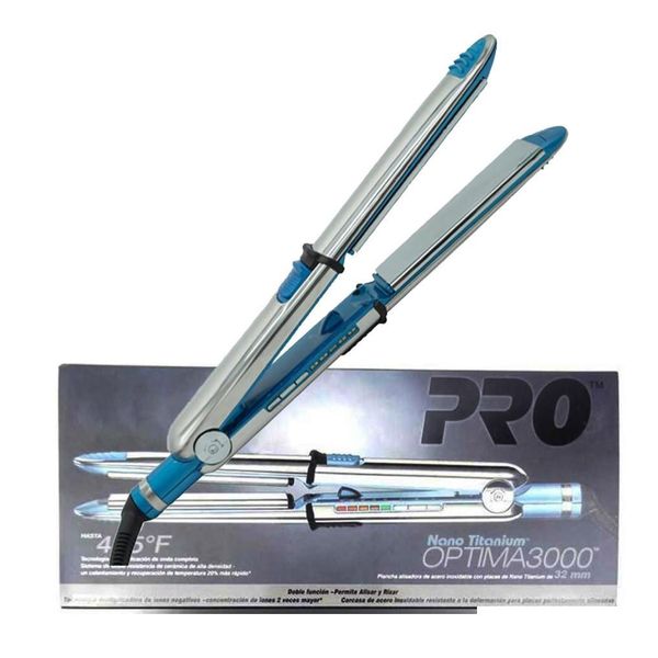 

hair straighteners epack fast hair pro nano titanium flat iron ionic straightener na-no optima3000 1.25 inch 1-1/4" drop delivery 202 d, Black