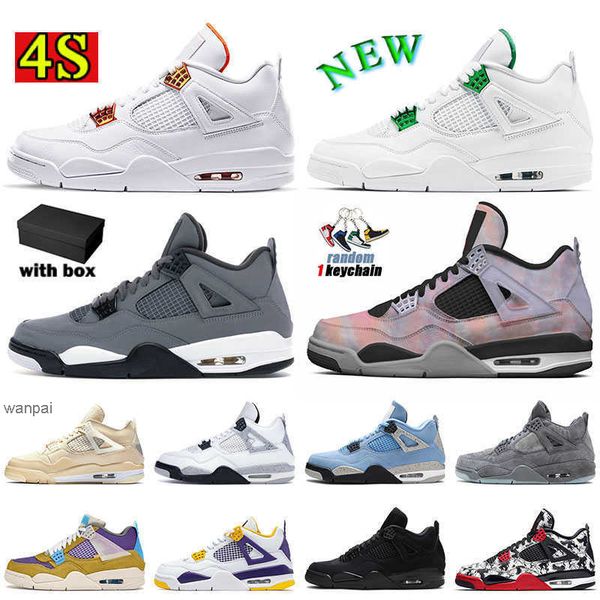 

4 4s metallic design basketball shoes 2022 jumpman4s designer jumpman vintage metallic-green orange gold zen master cool grey 2021 court