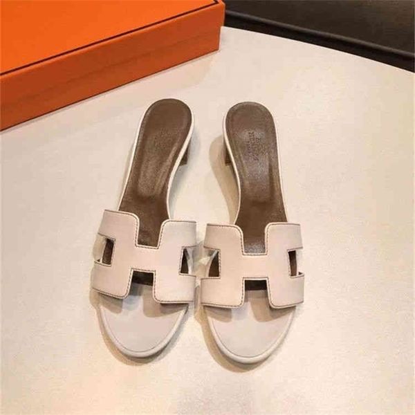 

h slippers designer summer orans sandals 2022 h sandals women organ heeled 2022 summer flop casual soes leater, Black