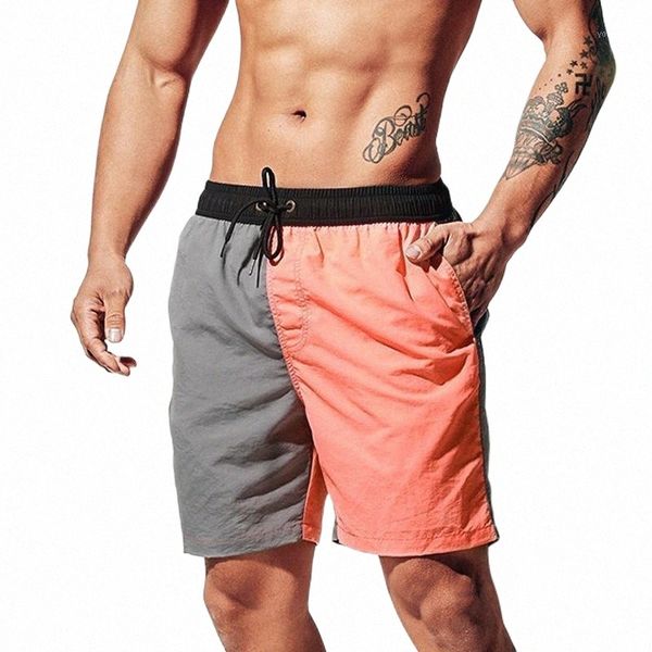 

men's shorts men's shorts men splicing beach swimming swimwear gym sports surf bikinis swimsuit bathing suits z9j2#, White;black
