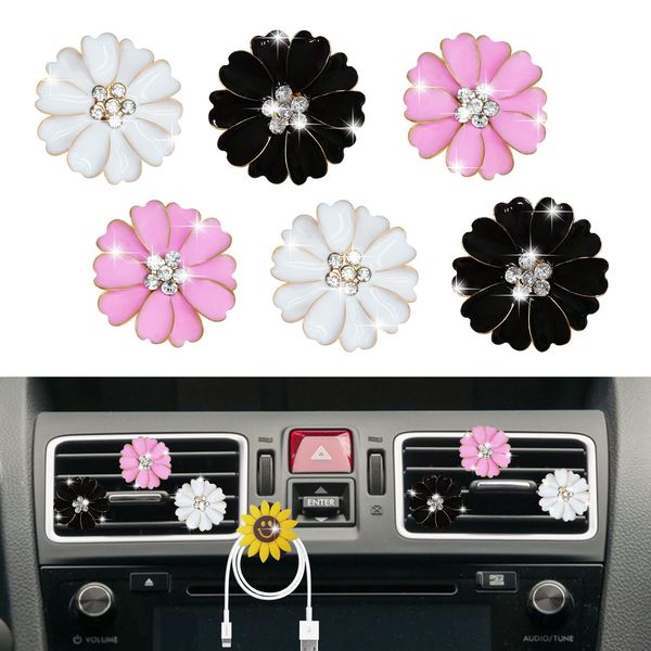 

air freshener daisy vent clips flower car diffuser conditioning outlet interior decor charm cute accessories for womenadd cissors amwtt