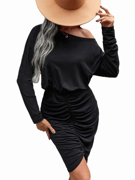 

casual dresses solid ruched bodycon dress 2022 new o5n6#, Black;gray
