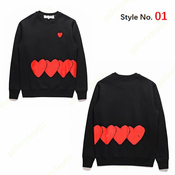 

mens sweatshirts designer sweaters womens long sleeve hoodies pure cotton round neck peach heart oversized fit hoody tech fleeces red heart, Black