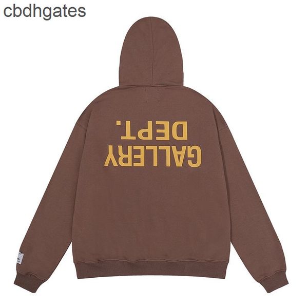 

hoodies long fashion sweaters designer galleryss streetwear dept inverted printed pure cotton hoodie men's women's loose sleeve 01, Black