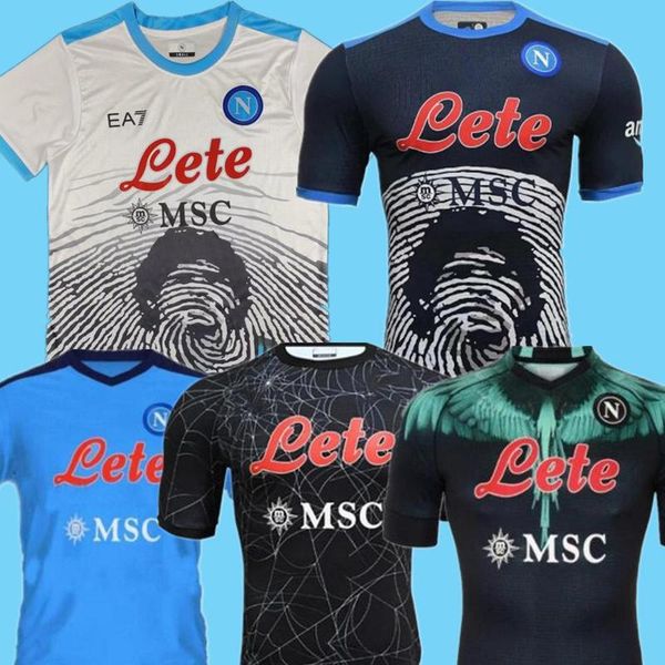 

soccer jerseys maradona napoli halloween burlon maglietta third 4th osimhen insigne 21 22 ssc naples maglia limited edition football shirt, Black;yellow