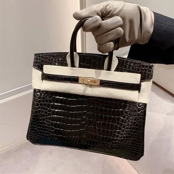 

designer birkins bags herme crocodile bag leather womens bag 2020 new fashion cowhide bag commuter versatile handbag 0jpj
