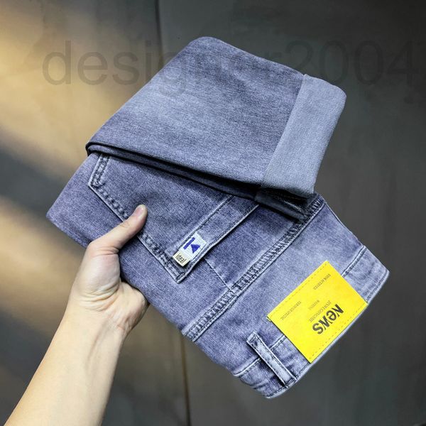 

men's jeans designer spring and summer 2022 new pants men's ice oxygen bar elastic small foot pencil fashion brand handsome jeans, Blue