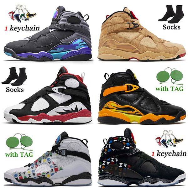 

wholesale 2022 jumpman 8 8s basketball shoes size 36-47 outdoor sport sneakers aqua black cement rui hachimura samurai paprika taxi quai 54, White;red