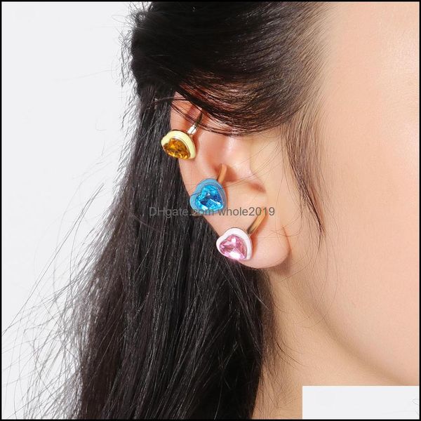 

ear cuff fashion heart round rhinestone decor gold ear cuff earring for woman exquisite summer new arrival christmas jew dhseller2010 dh1n9, Silver