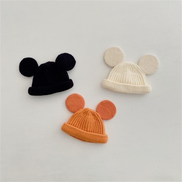 

caps hats 9041 baby cartoon solid color knitted in autumn and winter big ear wool 0-4year boys girl's 220907, Yellow