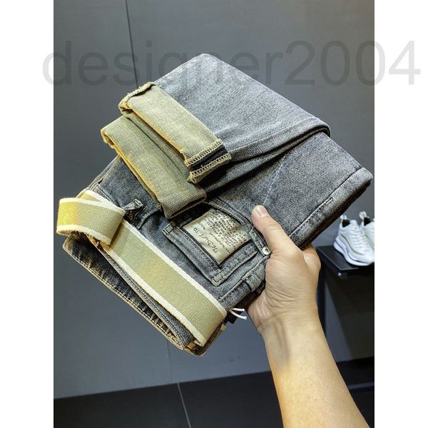 

men's jeans designer in 2022 the fashion brand gray micro straddle small leg jeans are men's spring and summer new loose slim casu, Blue