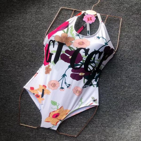 

brand designer one piece bikini swimwear women v neck print swimsuit female new backless bathing suit brazilian biquini 21ss