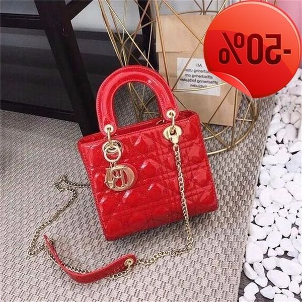 

designer patent leather daifei women's 2022 new bride's red small fragrant wind lingge chain one shoulder msenger handbag factory