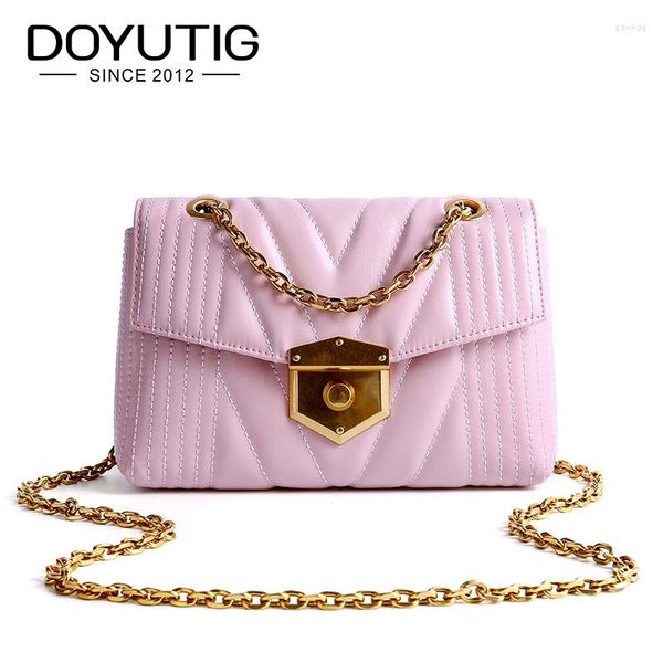 

shoulder bags doyutig brand genuine leather crossbody bag for lady 2022 luxury real cow handbag classical square flap bag