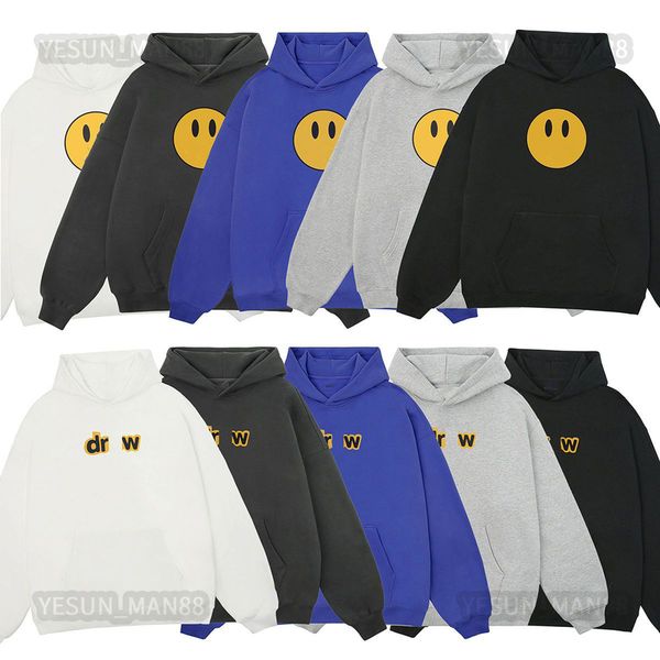 

designer luxury draws classic hoodie autumn winter fashion smiley face printing pullover mens and womens hooded sweater coat, Black