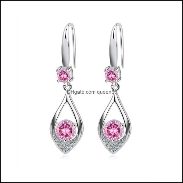 

charm s925 stamp sier earrings charms blue pink white zircon earring jewelry shiny crystal tassel hoops piercing for wom dhseller2010 dhcsy, Golden