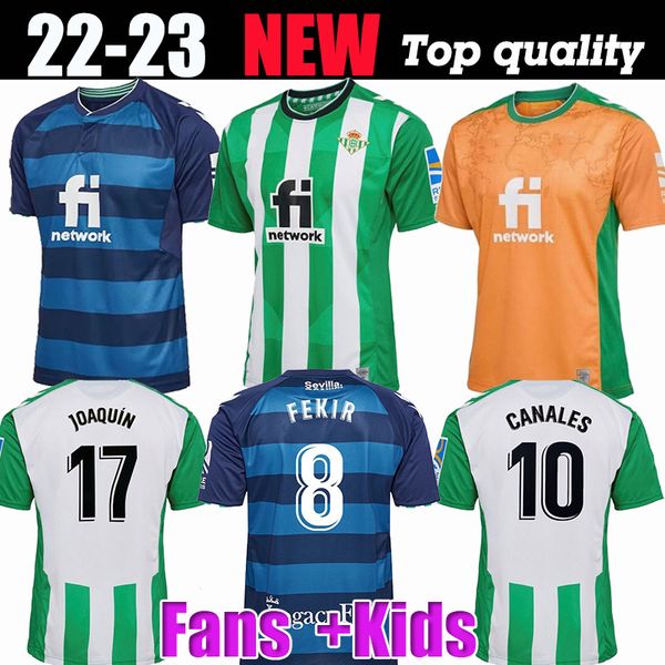 

22 23 real betis soccer jerseys joaquin b.iglesias camiseta de futbol canales fekir 2021 2022 2023 special-edition football shirts copa del, Black;yellow