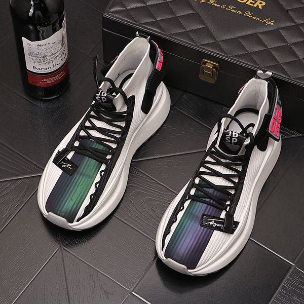 

luxury designers dress wedding party shoes spring fashion mesh breathable casual sneakers round toe leisure business driving walking boots j, Black