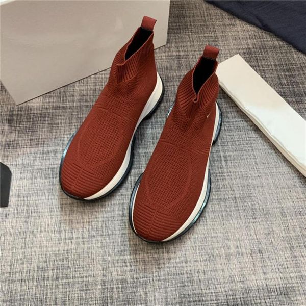 

2020 new luxury designer brand sneakers cowhide fashion men comfortable casual flat shoes high shoes346p, Black;red