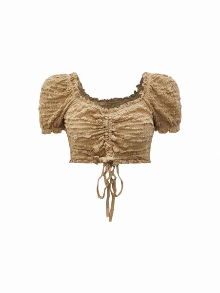 

women's t-shirt mod drawstring crop tee 2022 new f0ib#, White