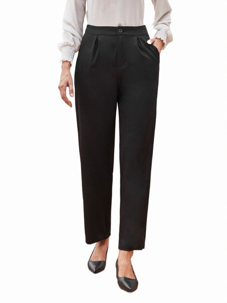 

women's pants & capris emery rose solid slant pocket pants l0v6#, Black;white