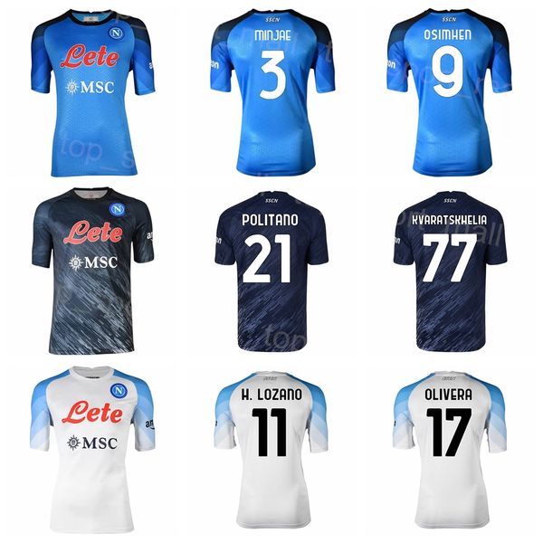 

club soccer ssc napoli 20 piotr zielinski jerseys 2022-23 fc 77 khvicha kvaratskhelia 9 victor osimhen 68 stanislav lobotka 33 adam ounas 21, Black;yellow