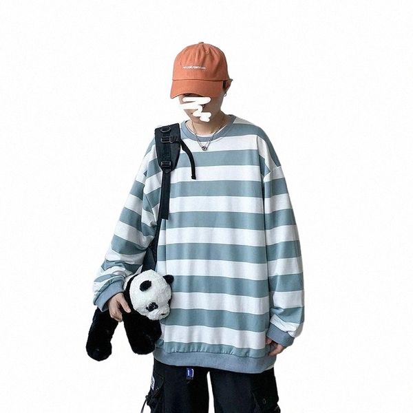 

men's t-shirts men's t-shirts hong kong style striped t-shirt korean students loose trend long-sleeved clothes harajuku hip hop ov, White;black