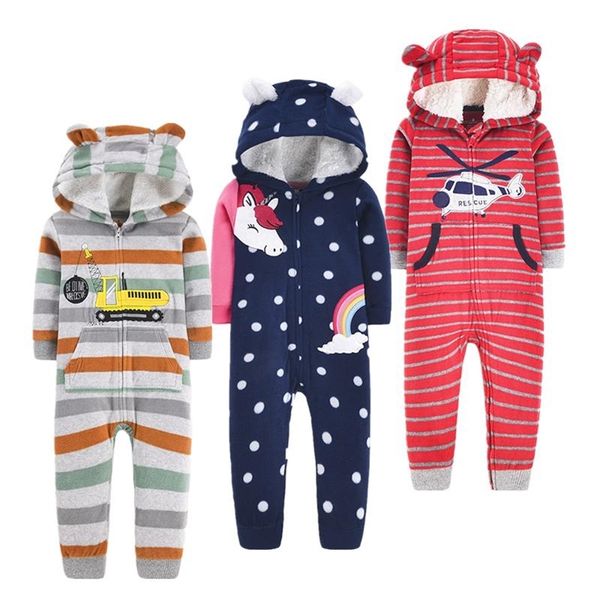 

rompers born baby winter hoodie clothes boys baby clothing girl 9m-24m boy jumpsuit christmas baby romper warm clothing for kids 220908, Blue