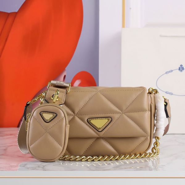 

fashion messenger crossbody bag detachable strap chain zipper wallet triangle sign fashion letters interior zip pocket handbags purse women