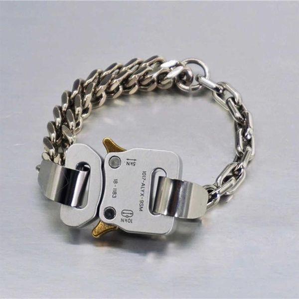 

bracelet men women mixed link cuban chain metal bracelets fine steel colorfast alyx sterling silver q0605226t, Black