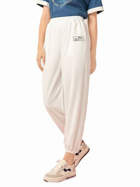 

women's pants & capris letter patched detail pants 43xi#, Black;white