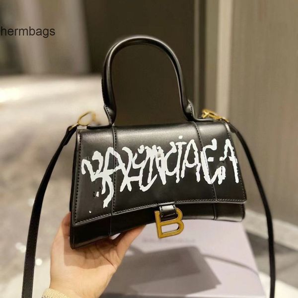 

brand balencaigass italy bag bags buckle premium shoulder leather designer letter handbags graffiti hourglass home portabl luxury b