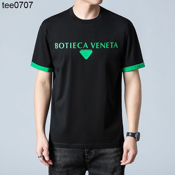 

2022 botvegas venetas tee new summer korean short sleeve t-shirt pullover men's loose round neck lettered t-shirt casual color matching, White;black
