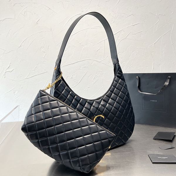 

quilting axillary clutch bag underarm handbag shoulder hobos bags plain super letter hardware with chains coin wallet genuine leather classi