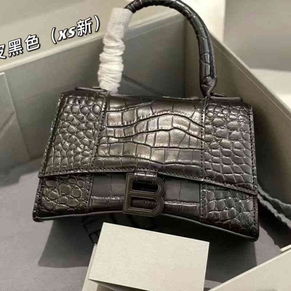 

women handbags classic balencigass bags hourglass 2022 leather bag crocodile high-end net red fashion messenger high version female