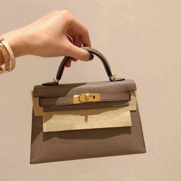 

designer handbag herme 2022 second generation kelys bag print cowhide leather women's fashion mini one shoulder slant cross portable sm