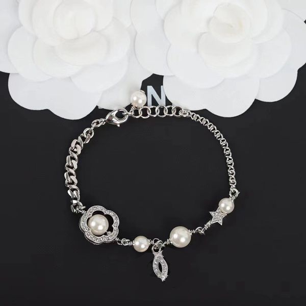 

designer pearl charm bracelets star set diamond bracelet jewelry gifts for women, Golden;silver