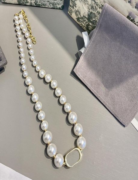 

letter designer necklace chain for woman lover bracelet new pearl neckl, Silver