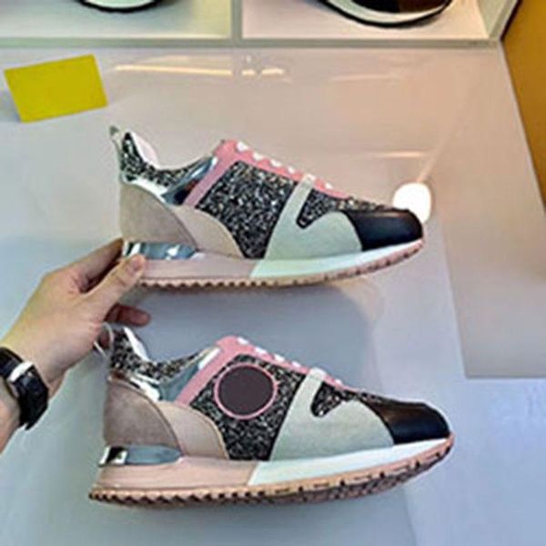 

2022 new sneakers shoes new designer 1 brand woman man 1 leather mesh mixed color trainer runner 1 size 35-45mkifb02 who, Black
