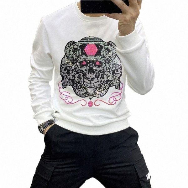

men's hoodies & sweatshirts men's hoodies & sweatshirts luxury hoodie thick winter personality unique skull hip hop sweatshirt rhi, Black