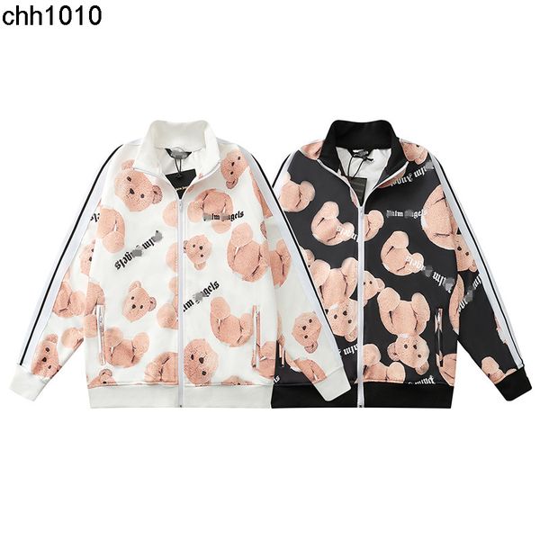 

chao brand palm jacket angel decapitated bear full print men's and women's loose coat campus sports casual jacket, Black;brown