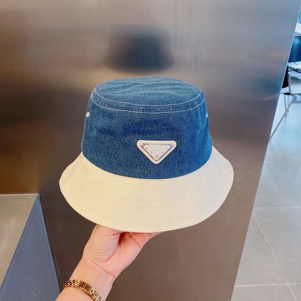 

fashion wide brim hats bucket hat designer fitted caps for women cowboy cowgirl flat bonnet mens baseball cap snapbacks outdoor casual patch, Blue;gray