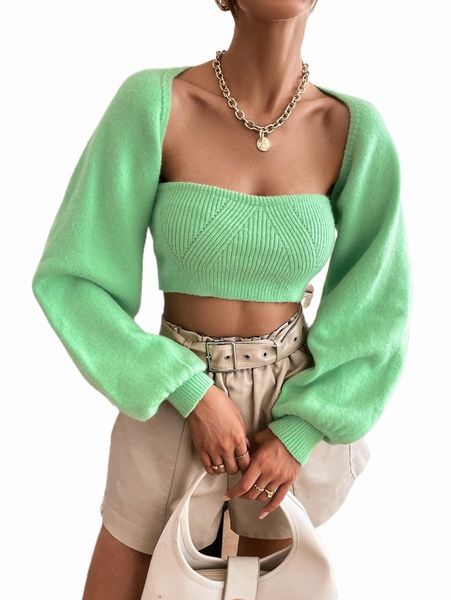 

women's sweaters lantern sleeve shrug cardigan & tube knit m5mq#, White;black