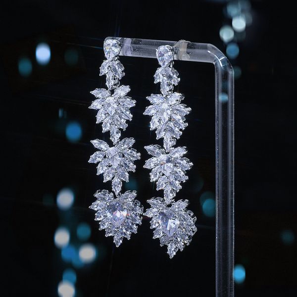 

women's jewelry designer earrings wedding party accessories zircon pearls silver pins 13 styles, White