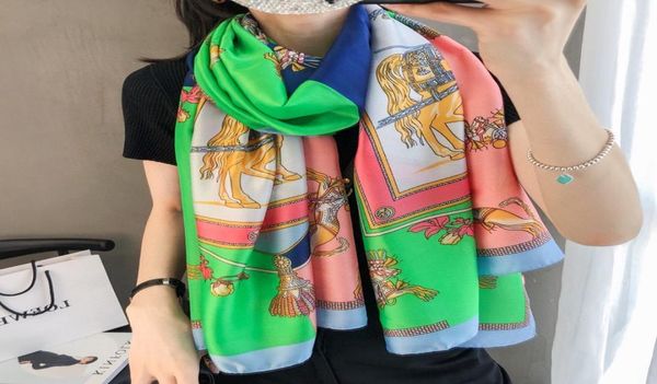 

2021 highquality women039s scarf silk printed scarf letter thin design wome, Blue;gray