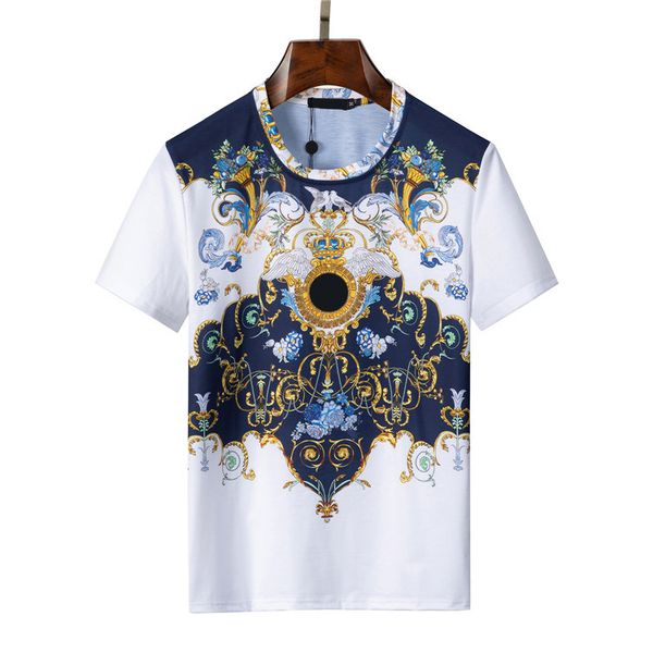 

men's tee white print new fashion luxury classic head letter print style wrinkle resistant soft comfortable brand casual 100% cotton m-, White;black