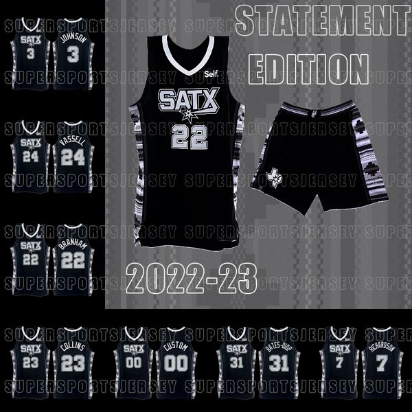 

2022-23 custom basketball jerseys doug mcdermott josh richardson jakob poeltl zach collins romeo langford jeremy sochan devin vassell, Black;red